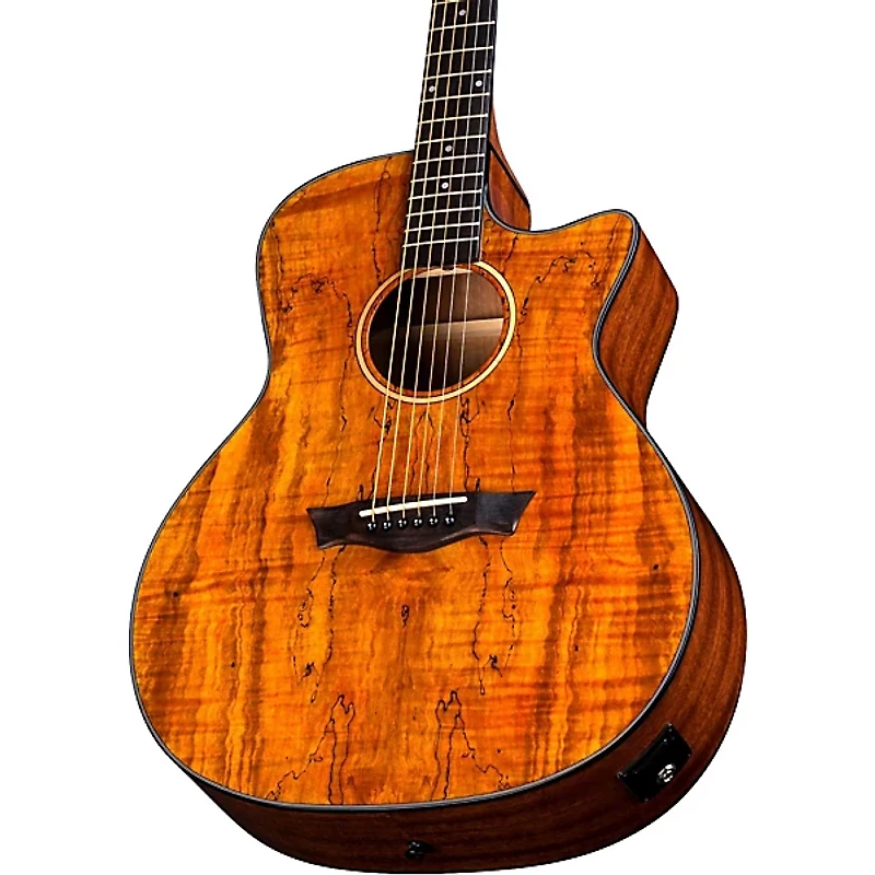 Dean Axs Exotic Gloss Spalt Maple Cutaway Acoustic-Electric Guitar Natural