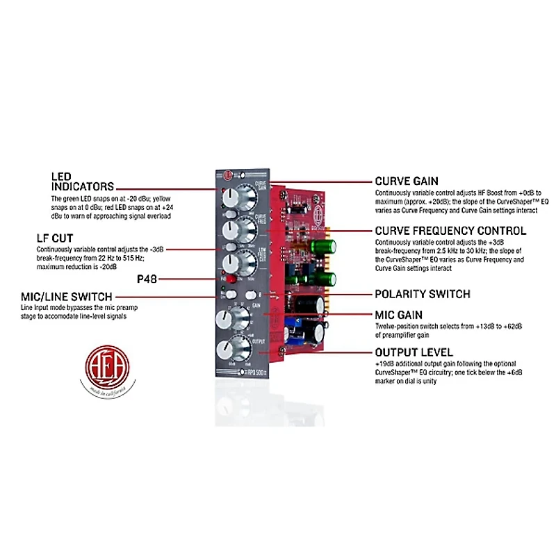 AEA Microphones RPQ500 Mic Preamp API 500 Module