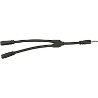 Pig Hog Solutions - 6" Y Cable, Stereo 3.5MM(M)-Dual 3.5mm (F)