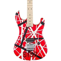 EVH Striped Series 5150 Electric Guitar Red, Black, and White Stripes