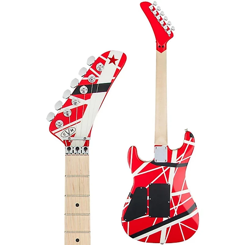 EVH Striped Series 5150 Electric Guitar Red, Black, and White Stripes