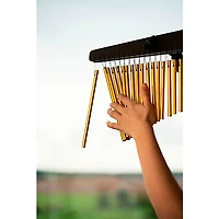 MEINL Sonic Energy CH27WB Single Row Chimes With 27 Gold-Anodized Aluminum Alloy Bars, Walnut Brown