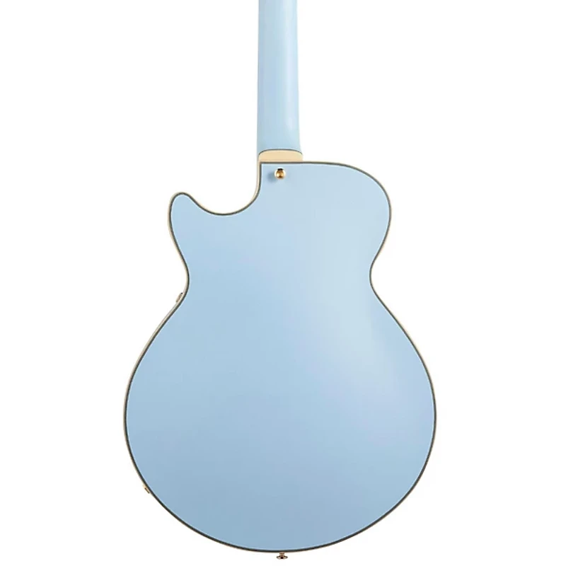 D'Angelico EX-SS Non-F Hole Deluxe Edition Hollowbody Electric Guitar Matte Powder Blue Tortoise Pickguard