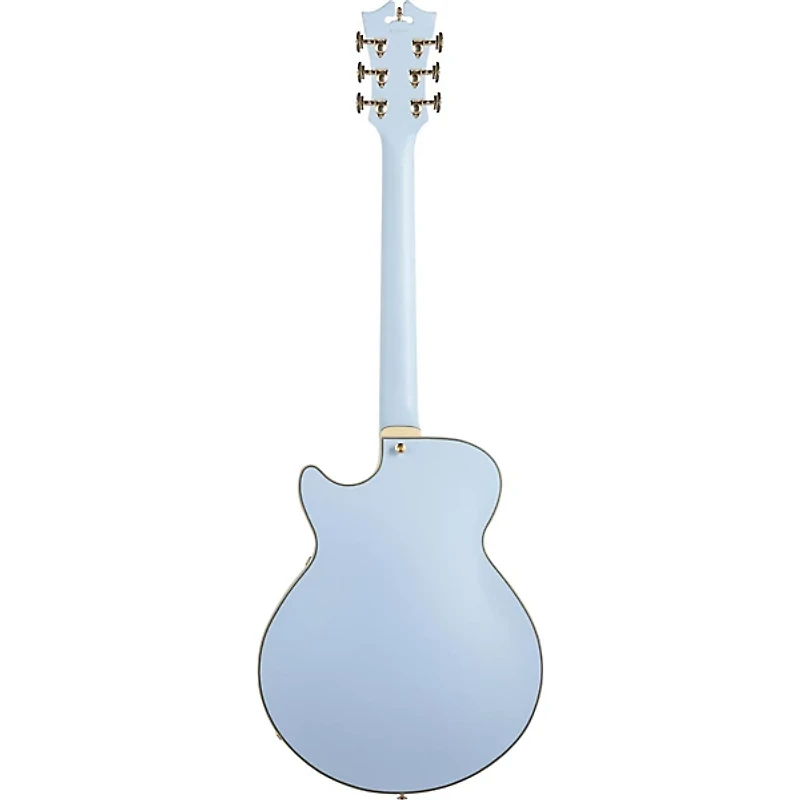 D'Angelico EX-SS Non-F Hole Deluxe Edition Hollowbody Electric Guitar Matte Powder Blue Tortoise Pickguard