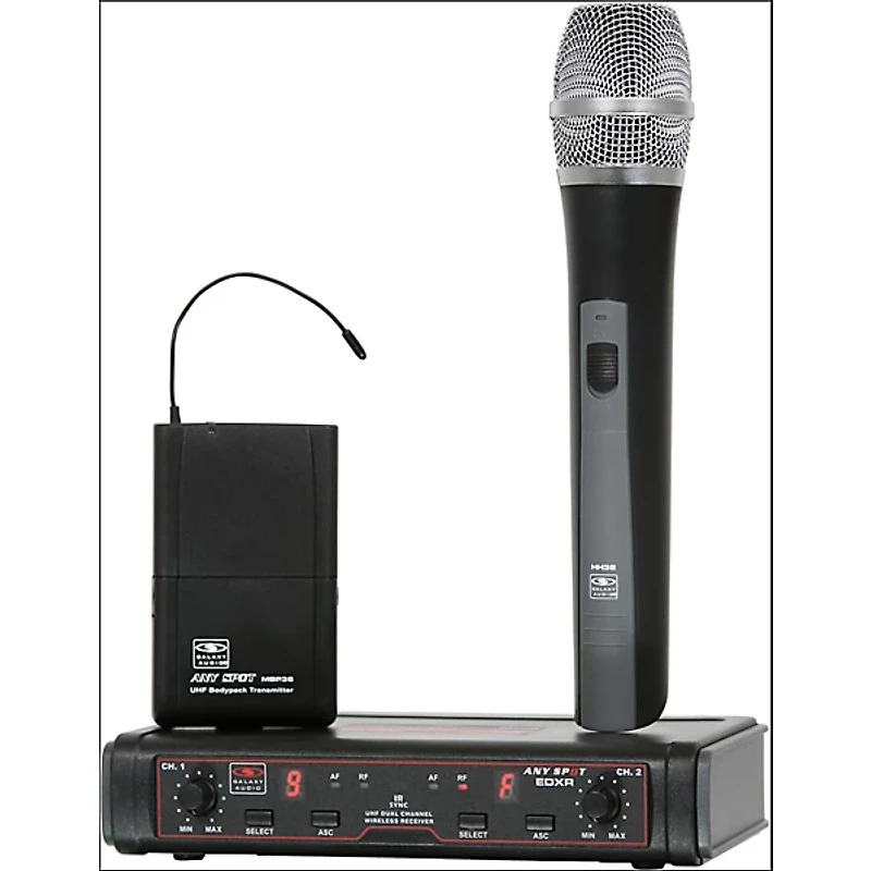 Galaxy Audio EDXR/HHBPV Dual-Channel Wireless Handheld and Lavalier System