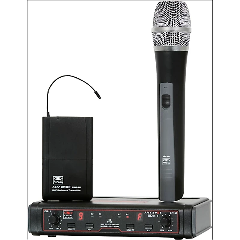 Galaxy Audio EDXR/HHBPS Dual-Channel Wireless Handheld and Headset System