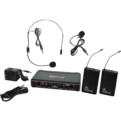 Galaxy Audio EDXR/38SV Dual-Channel Wireless Headset and Lavalier System Band D Black
