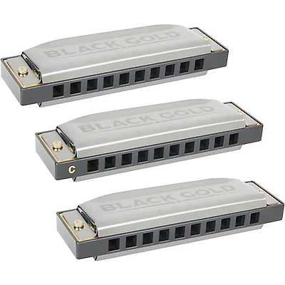 Silver Creek Black Gold Harmonica 3 Pack - Keys A,C and G