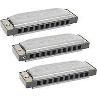 Silver Creek Black Gold Harmonica 3 Pack - Keys A,C and G