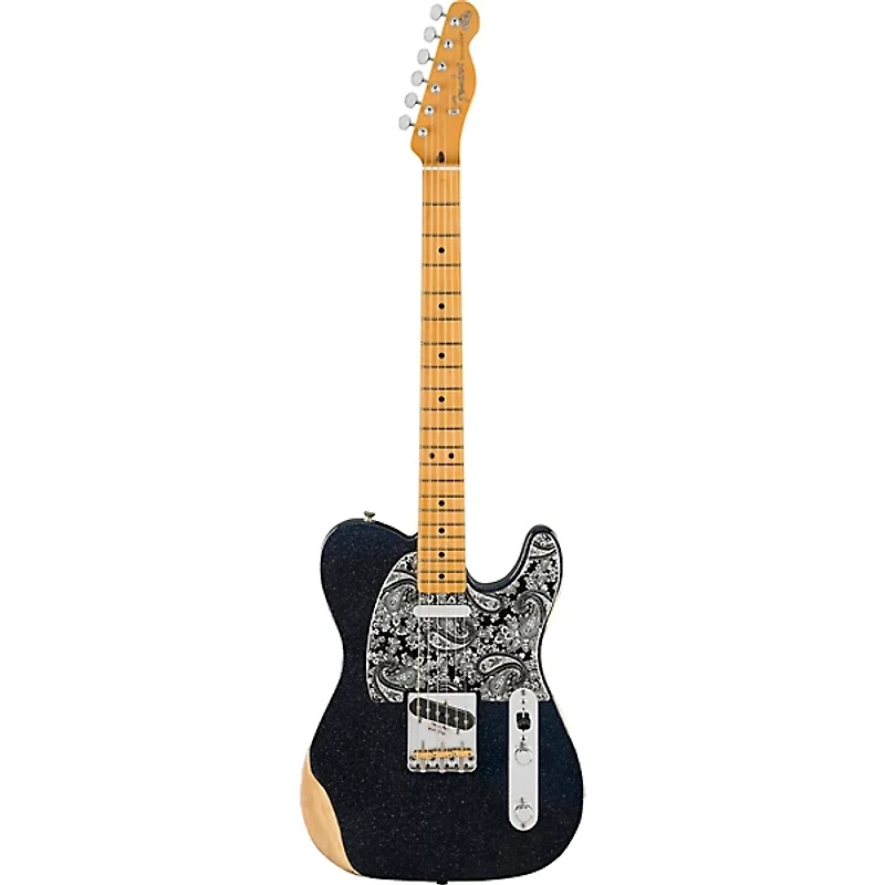 Fender Brad Paisley Road Worn Telecaster Electric Guitar Black Sparkle