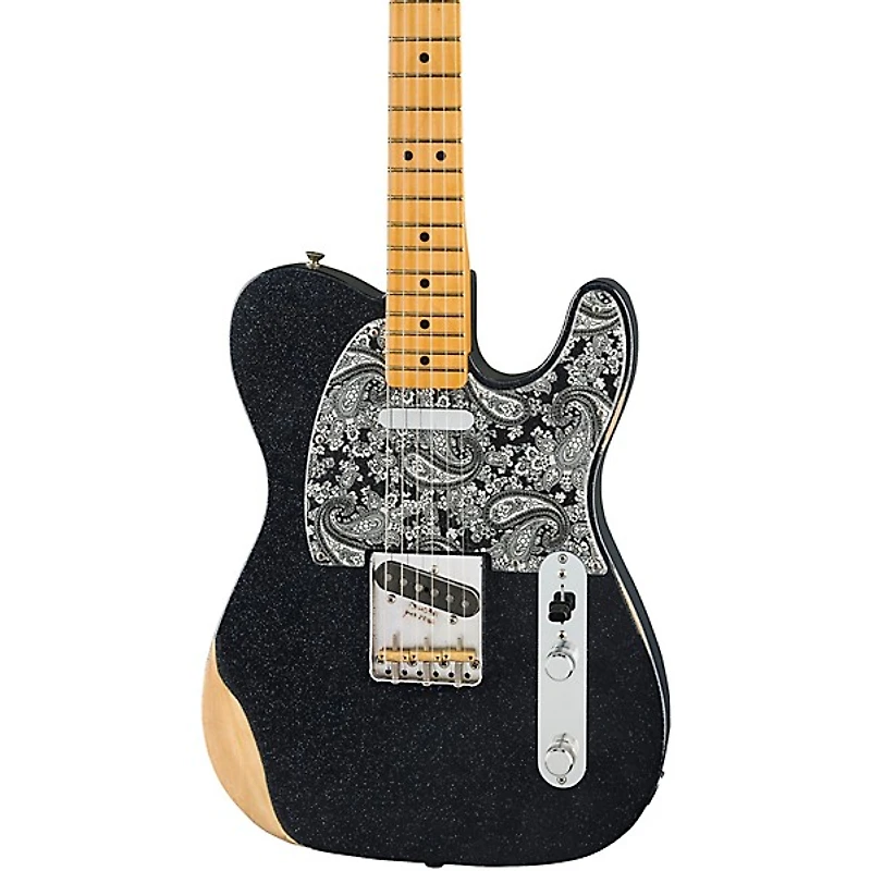 Fender Brad Paisley Road Worn Telecaster Electric Guitar Black Sparkle