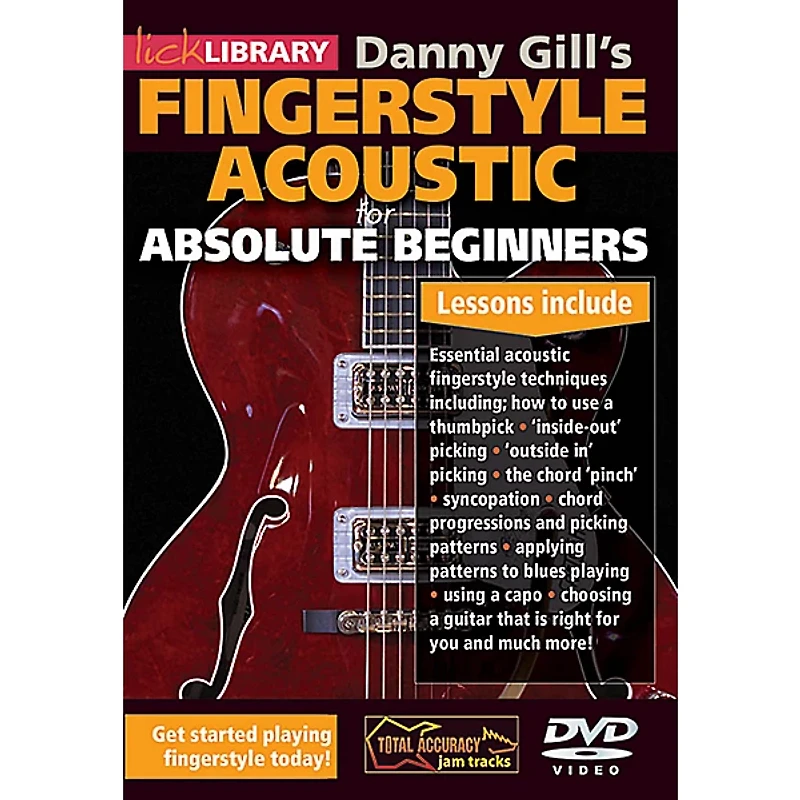 Licklibrary Danny Gill's Fingerstyle Acoustic (Absolute Beginners) Lick Library Series DVD Written by Danny Gill