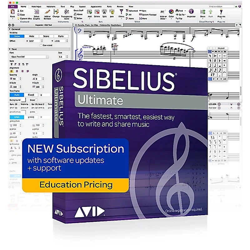 Avid Sibelius Ultimate NEW 1-Year Subscription with Updates + Support for Students/Teachers (Download)