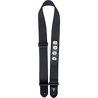 Perri's Heavy Nylon Guitar Strap With 4 Slot Pic Holder Black 2 in.