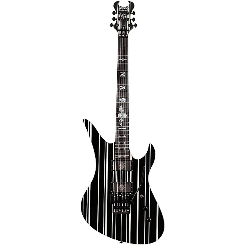 Schecter Guitar Research Synyster Gates Custom Electric Guitar Black Pinstripes