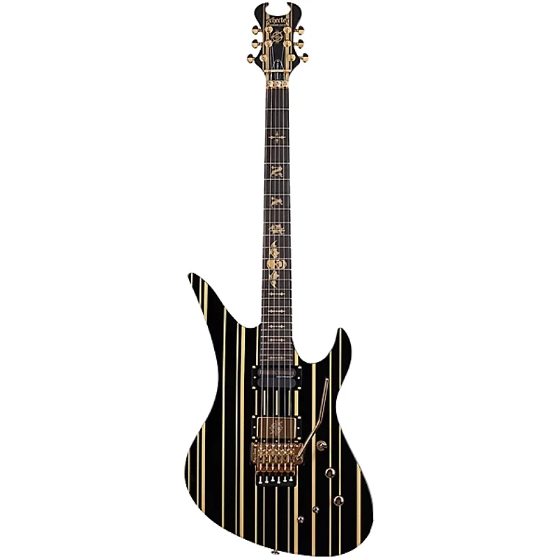 Schecter Guitar Research Synyster Gates Custom-S Electric Guitar Gloss Black with Gold Pinstripe