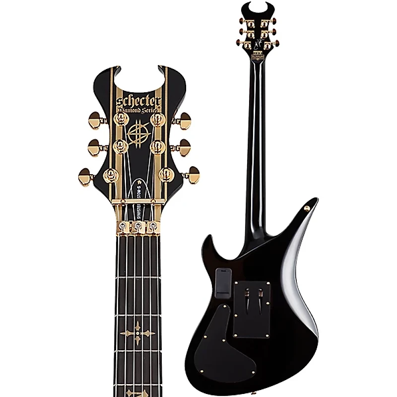 Schecter Guitar Research Synyster Gates Custom-S Electric Guitar Gloss Black with Gold Pinstripe