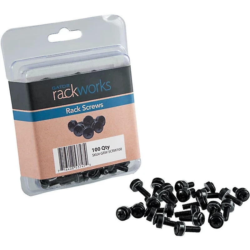 Gator Gator GRW-SCRW100 Rack Screws - 100 Pack