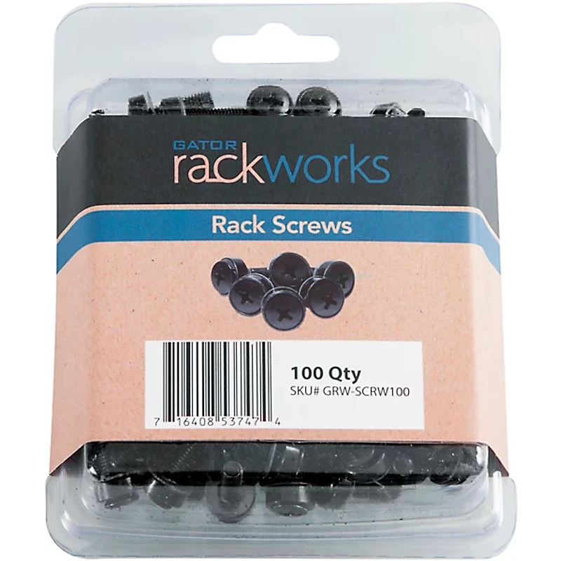 Gator Gator GRW-SCRW100 Rack Screws - 100 Pack
