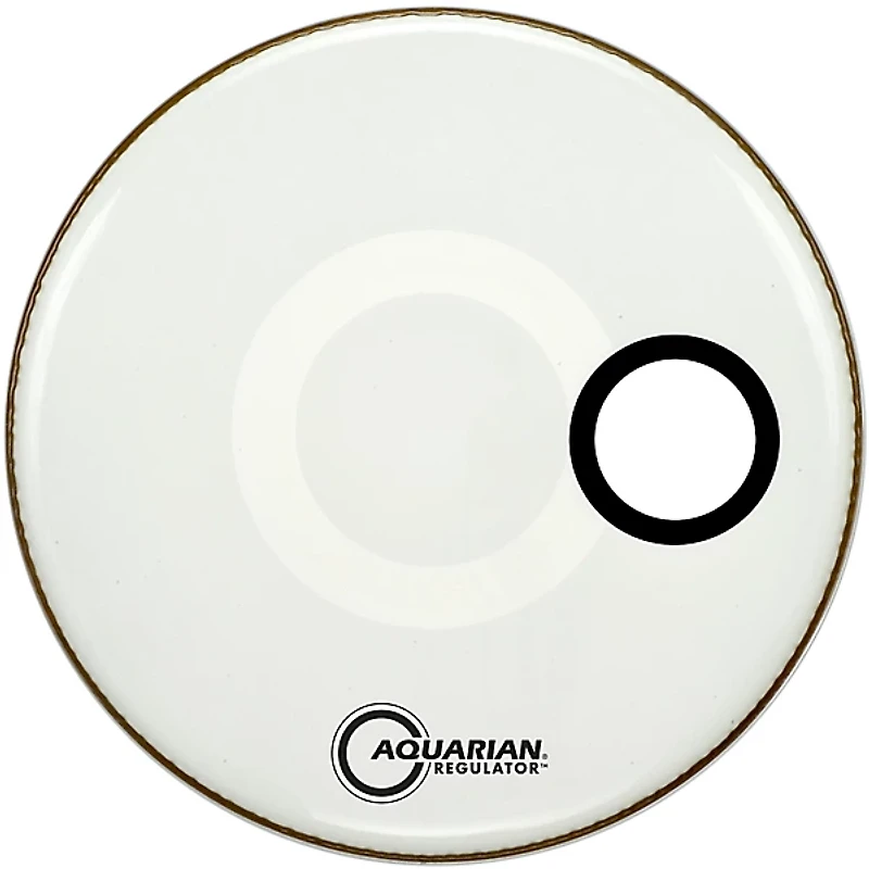 Aquarian Regulator RSM Off-Set Hole Bass Drum Head Gloss White