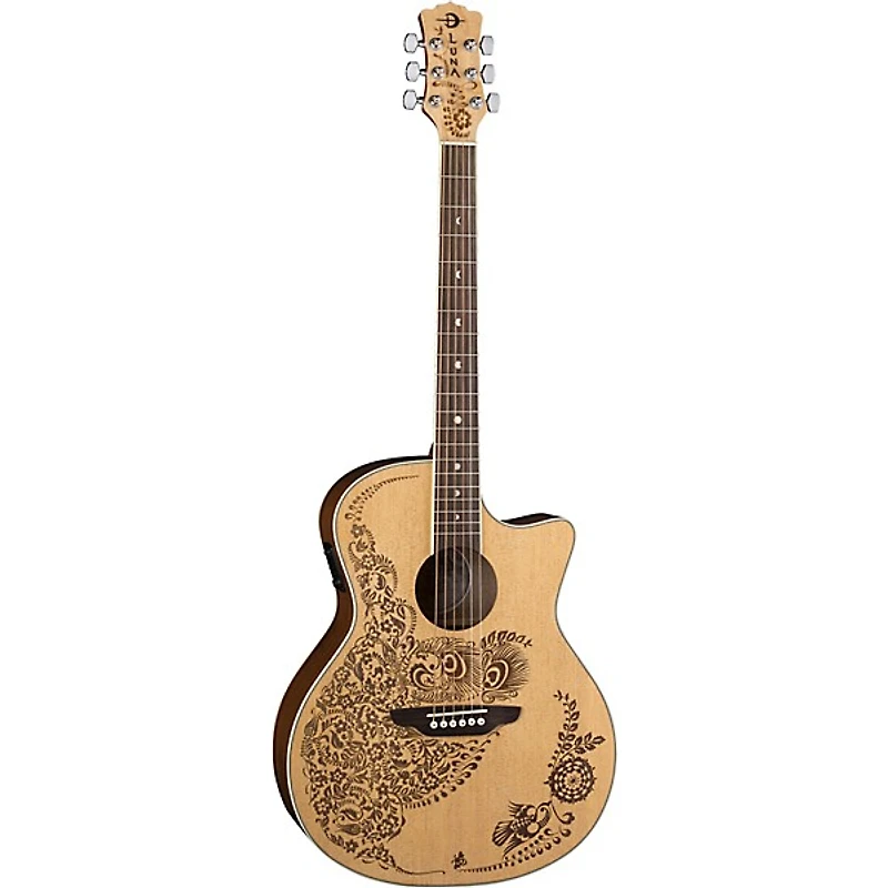 Luna Henna Oasis Select Spruce Acoustic-Electric Guitar Natural