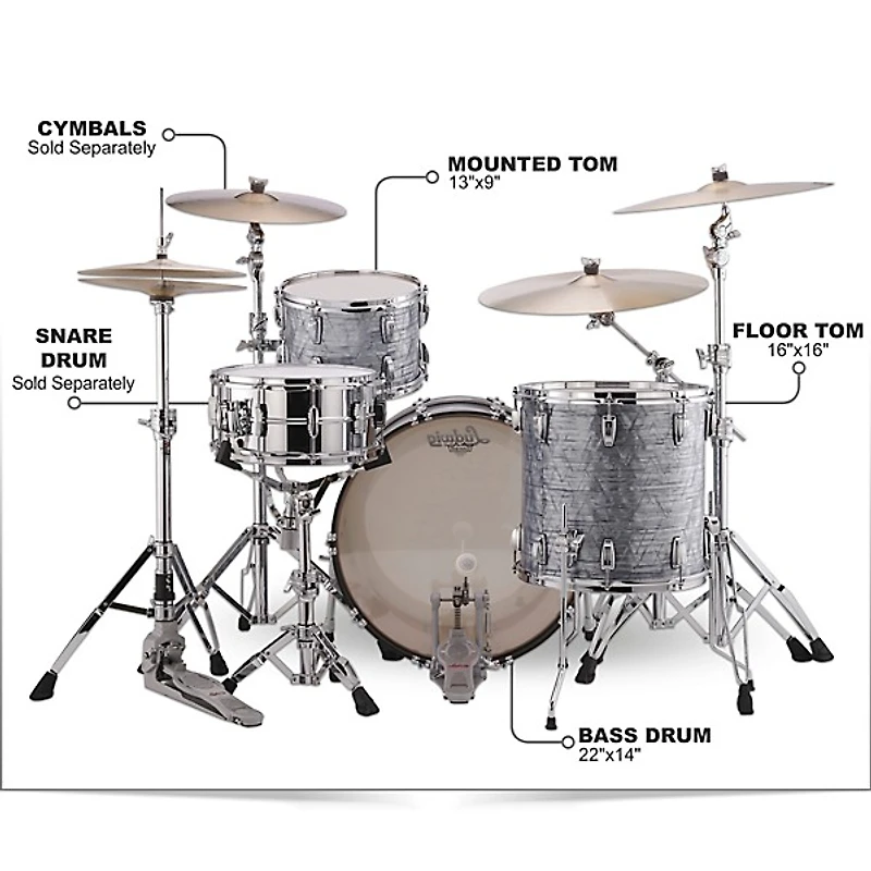 Ludwig Classic Maple Pro Beat 3-Piece Drum Shell Pack -