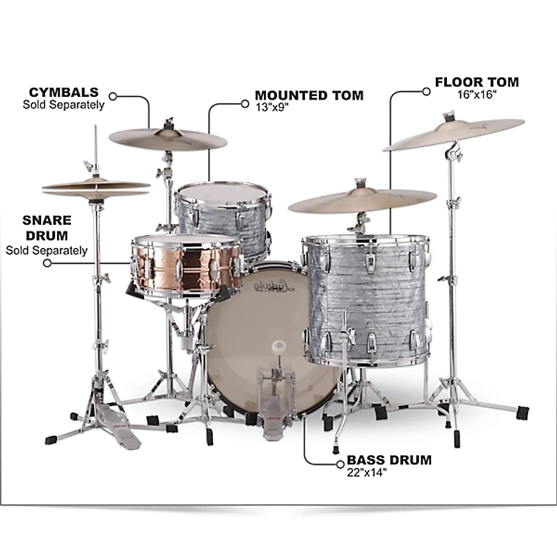 Ludwig Classic Maple Fab 3-Piece Drum Shell Pack -