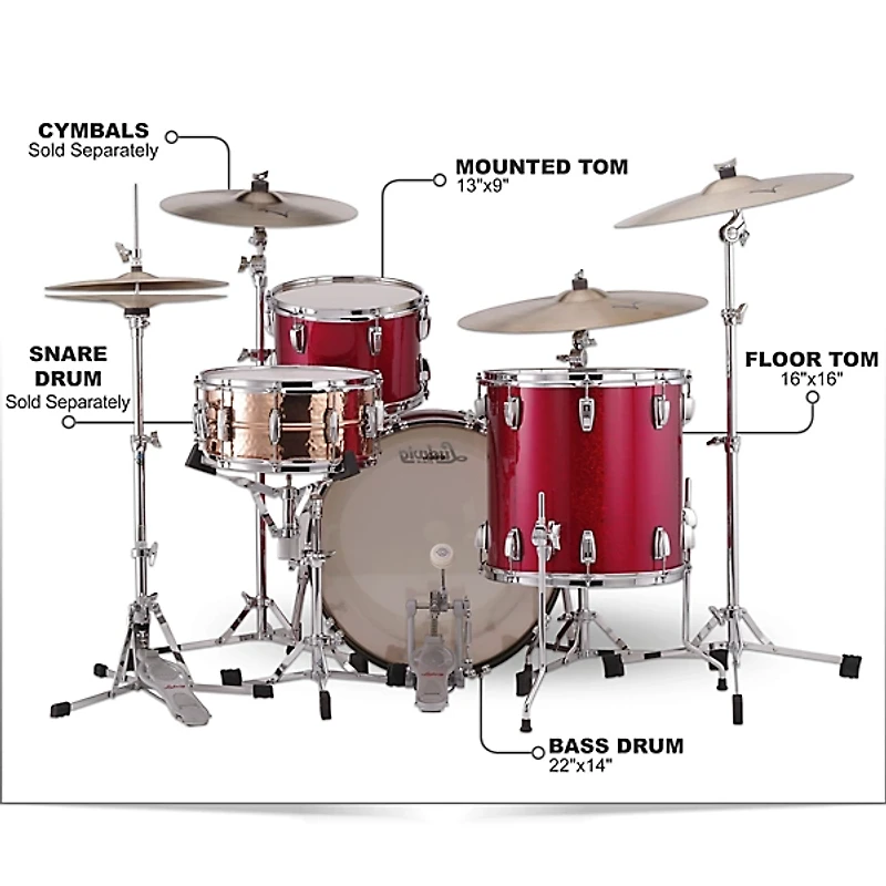 Ludwig Classic Maple Fab 3-Piece Drum Shell Pack
