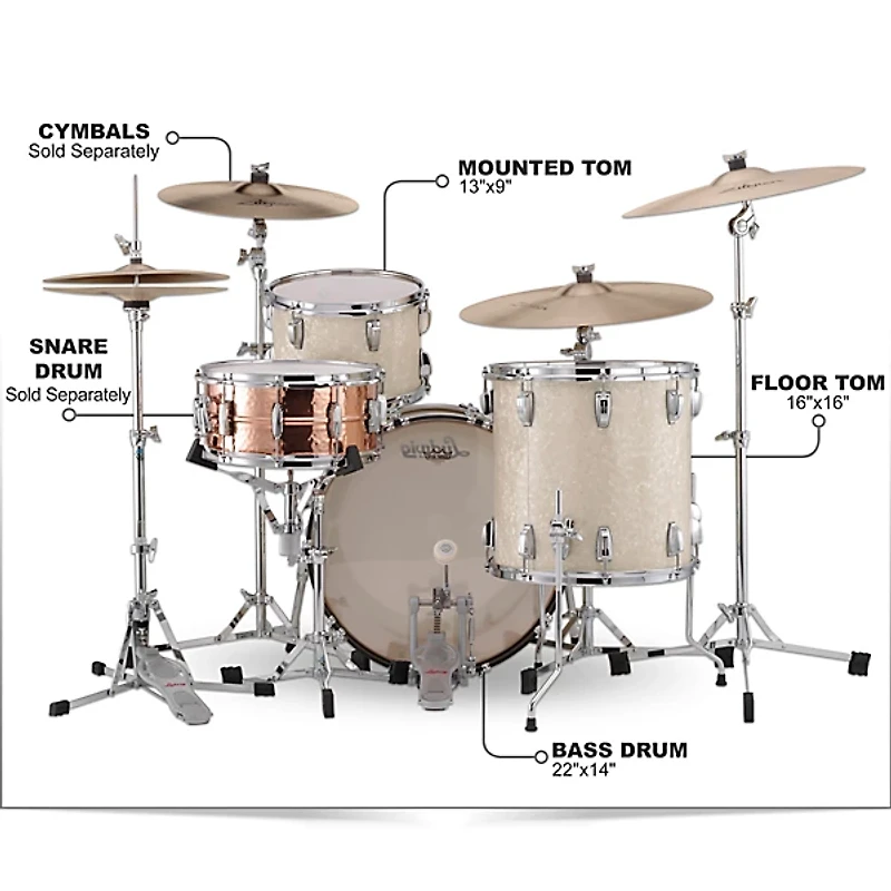 Ludwig Classic Maple Fab 3-Piece Drum Shell Pack