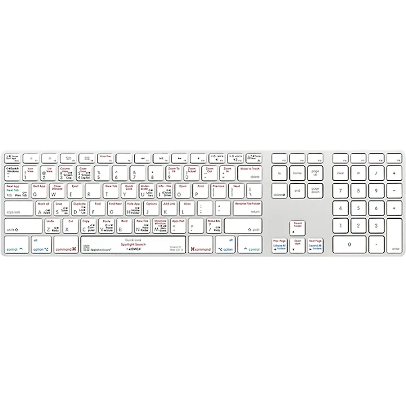 Logickeyboard macOS X Shortcuts Full Size Advance