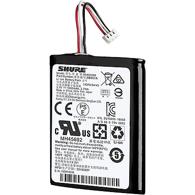 Shure SB901A MXW Bodypack, Boundary, and Desktop Base Battery