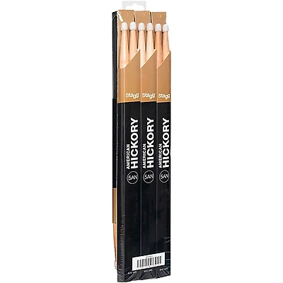 Stagg Maple Drum Sticks Wood Tip 12-Pair