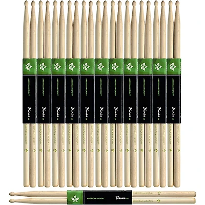 Stagg 12-Pair American Hickory Drum Sticks Wood Tip