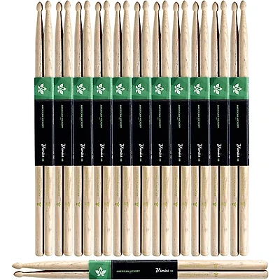 Stagg 12-Pair American Hickory Drum Sticks Wood Tip