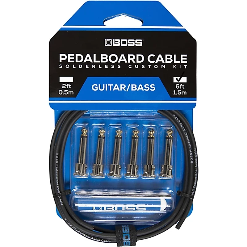 BOSS BCK-6 Pedalboard Cable Kit, 6 Connectors 6 ft. Black