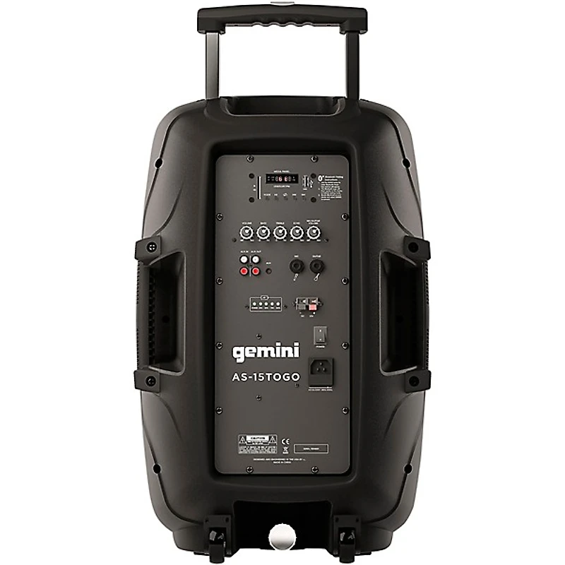 Gemini AS-15TOGO 15" Portable Wireless Bluetooth PA Loudspeaker