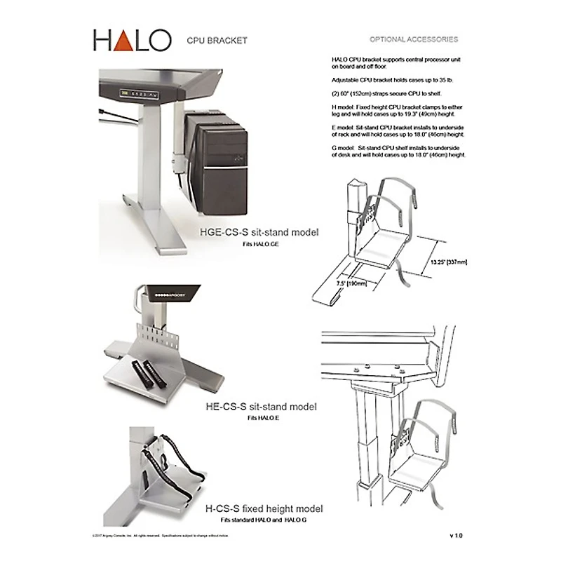 Argosy Halo.GE Ultimate XC Sit-Stand Workstation Desk With Original Hautelink Pattern Desktop