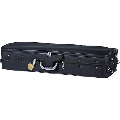 Travelite TL-35 Deluxe Violin Case - Oblong 4/4 Size Black Exterior, Green Interior