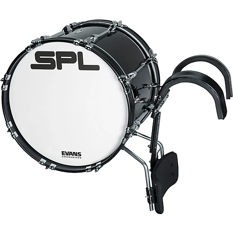 Sound Percussion Labs Birch Marching Bass Drum with Carrier - Black