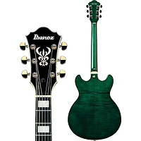 Ibanez Artcore Expressionist AS93FM Electric Guitar Transparent Moss Green
