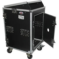 ProX T-16MRSS 16U Rack x 10U Top Mixer DJ Combo Flight Case Black