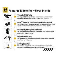 Hercules GS414BPLUS Auto Grip System (AGS) Single Guitar Stand