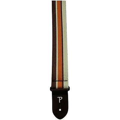 Perri's Cotton Guitar Strap Brown and Tan Stripe 2 in.