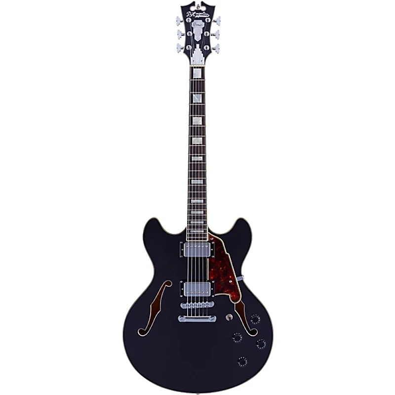 D'Angelico Premier DC Semi-Hollow Electric Guitar With Stopbar Tailpiece Black Flake