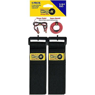 Wrap-It Storage Straps Super Stretch 12" 4-Pack