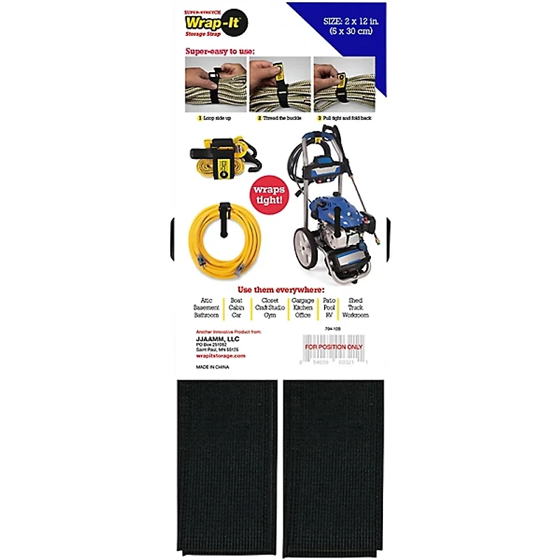Wrap-It Storage Straps Super Stretch 12" 4-Pack