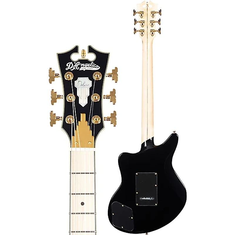 D'Angelico Deluxe Series Bedford Electric Guitar with Tremolo Tailpiece Black