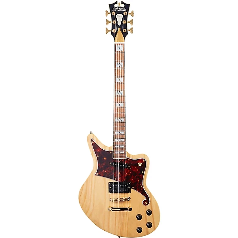 D'Angelico Deluxe Series Bedford Swamp Ash Electric Guitar with Seymour Duncan Pickups and Stopbar Tailpiece Natural Swamp Ash