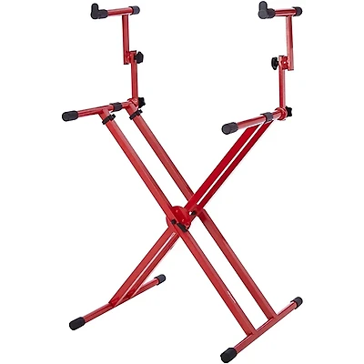 Gator GFW-KEY-5100XRED 2-Tier X-Style Keyboard Stand. Nord Red