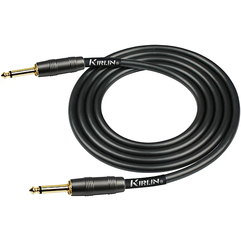 Kirlin 22AWG Instrument Cable, Carbon Black, 1/4" Straight to Straight 20 ft.